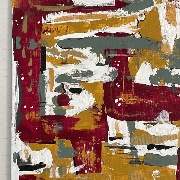 12”x9” abstract flat canvas acrylic painting - Picture 2 of 3